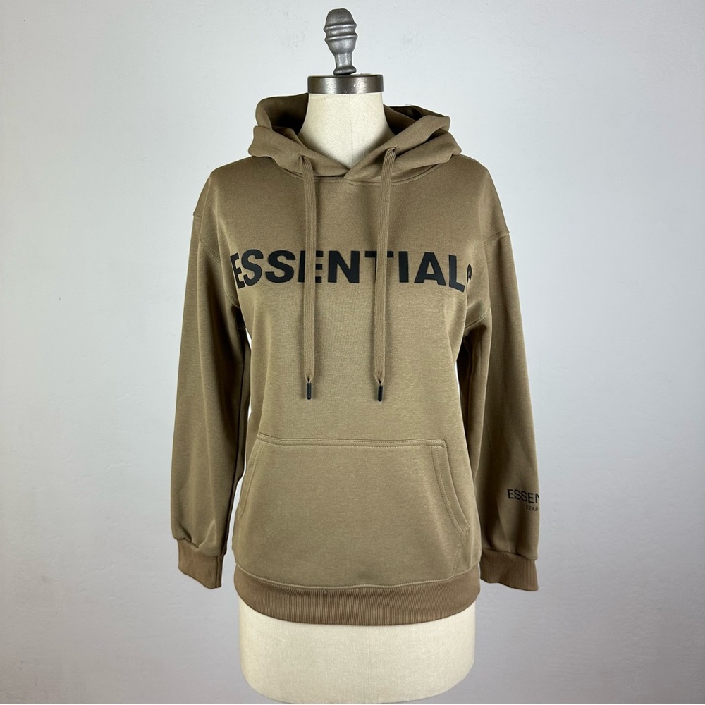 Fear of God Essentials Olive Brown Pullover Hoodie